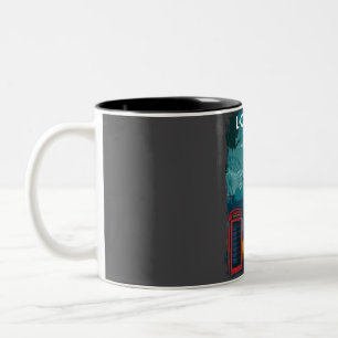 Tasse 2 Couleurs Poster de voyage de Londres avec la ligne d'horizo