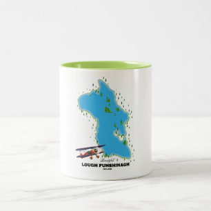 Tasse 2 Couleurs Poster de voyage de Lough Funshinagh Irlande.
