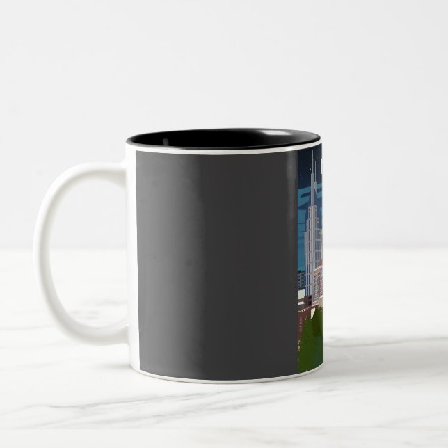 Tasse 2 Couleurs Poster de voyage de Nashville Tennessee Usa City (Gauche)