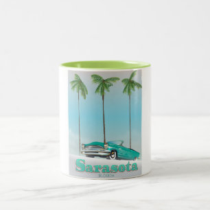 Tasse 2 Couleurs poster de voyage de style Vintage Sarasota Florida