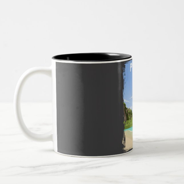 Tasse 2 Couleurs Poster de voyage Phuket Thaïlande (Gauche)