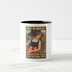 Tasse 2 Couleurs Poster de Wake Up America