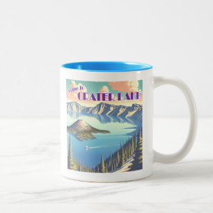 Tasse 2 Couleurs Poster vintage du lac Crater