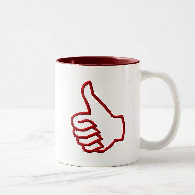 Tasse 2 Couleurs Pouce Haut main (Droit)