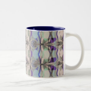 Tasse 2 Couleurs Poudre doux violet, vert et bleu Abstrait