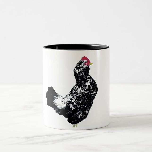 Tasse 2 Couleurs Poule bleue # 2 (Centre)