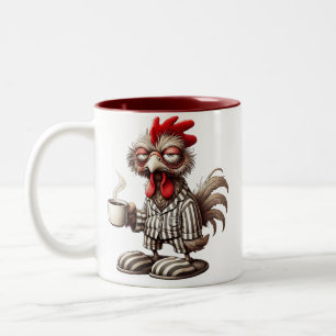 Tasse 2 Couleurs Poule Grincheuse Matin – Café D'abord ! 