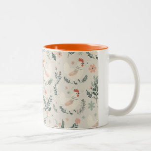 Tasse 2 Couleurs Poulet dans le jardin