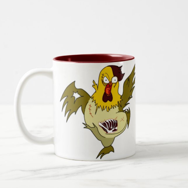 Tasse 2 Couleurs Poulet de zombi (Gauche)