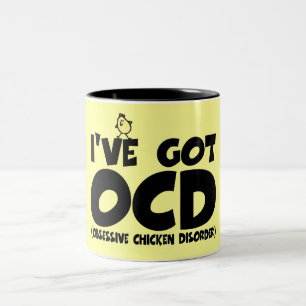 Tasse 2 Couleurs Poulet drôle d'OCD