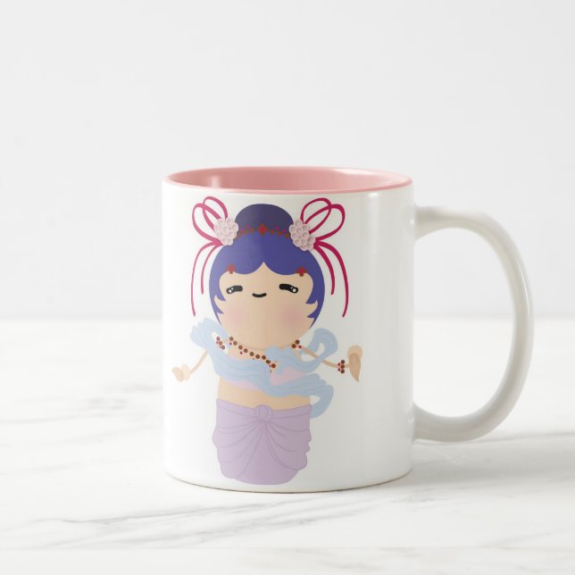 Tasse 2 Couleurs Poupée japonaise d'ange (Droit)