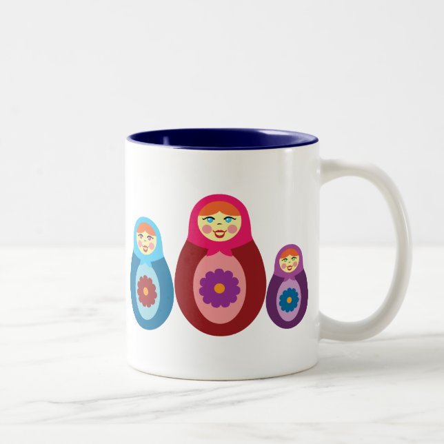 Tasse 2 Couleurs Poupées de Matryoshka (Droit)