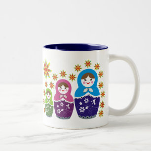 Tasse 2 Couleurs Poupées russes Matryoshka