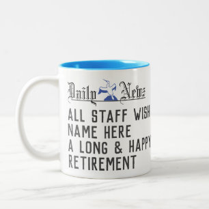 Tasse 2 Couleurs Pour La Retraite Soneone. Cadeau de retraite.