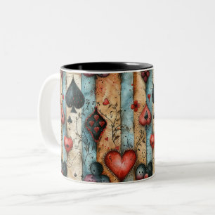 Tasse 2 Couleurs Pour les amateurs de jeux de cartes. Jouer des sym