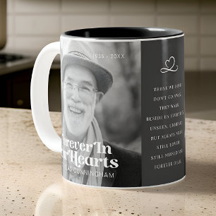 Tasse 2 Couleurs Pour toujours dans nos coeurs Élégant Mémorial Pho