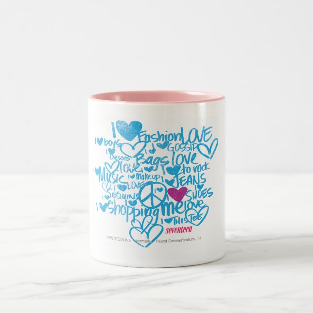 Tasse 2 Couleurs Pourpre/Aqua de graffiti (Centre)