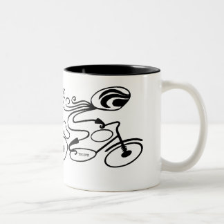 Tasse 2 Couleurs "POUSSIN de CYCLISTE" par Mary Ford