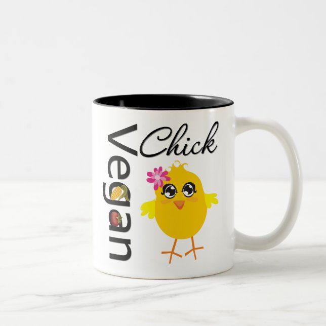 Tasse 2 Couleurs Poussin végétalien (Droit)