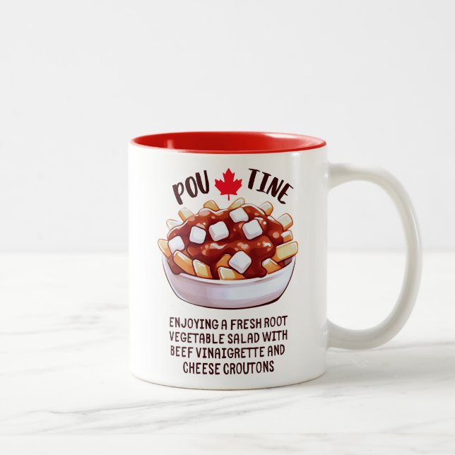 Tasse 2 Couleurs Poutine Salade végétale canadienne aux racines (Droit)