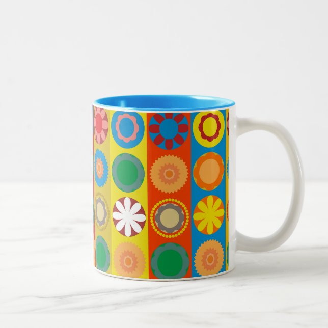 Tasse 2 Couleurs Pouvoir des fleurs en rangées (Droit)