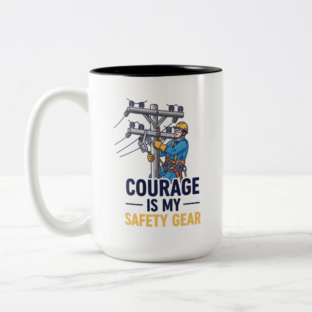 Tasse 2 Couleurs Power Line Worker Inspirational Gift (Gauche)