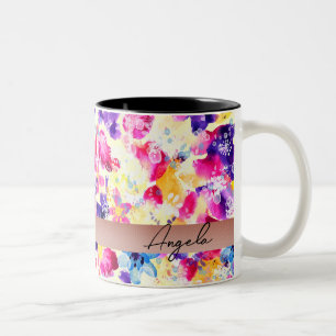 Tasse 2 Couleurs Prairie de fleurs sauvages Fleurs shabby