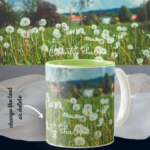 Tasse 2 Couleurs prairie d'été avec pandelions
