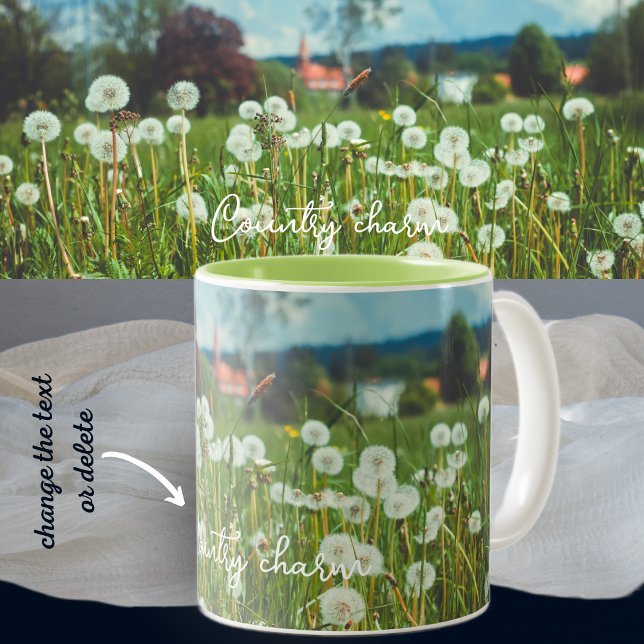 Tasse 2 Couleurs prairie d'été avec pandelions (Créateur téléchargé)