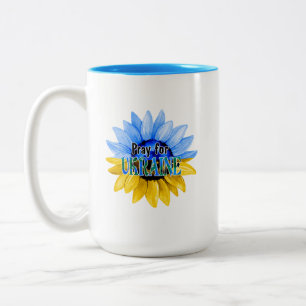 Tasse 2 Couleurs Pray For Ukraine Blue And Yellow Sunflower