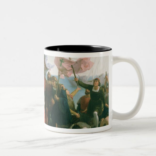 Tasse 2 Couleurs Premier atterrissage de Christophe Colomb dedans (Droit)