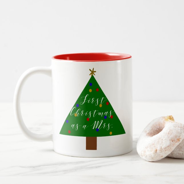 Tasse 2 Couleurs Premier Noël en tant que Madame. (Avec donut)