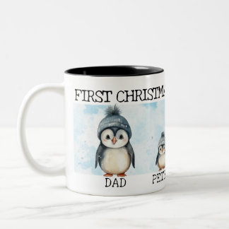 Tasse 2 Couleurs Premier Noël personnalisé en famille de 4