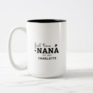 Tasse 2 Couleurs première fois nana grand-mère Fête des mères Cadea
