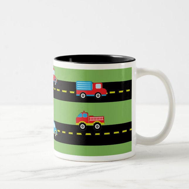 Tasse 2 Couleurs Premières voitures d'anniversaire (Droit)