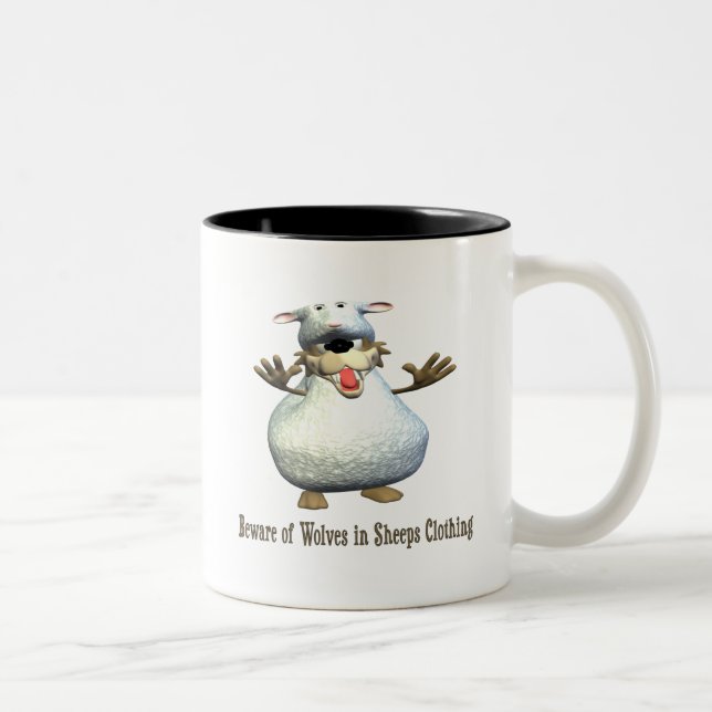 Tasse 2 Couleurs Prenez garde des loups (Droit)