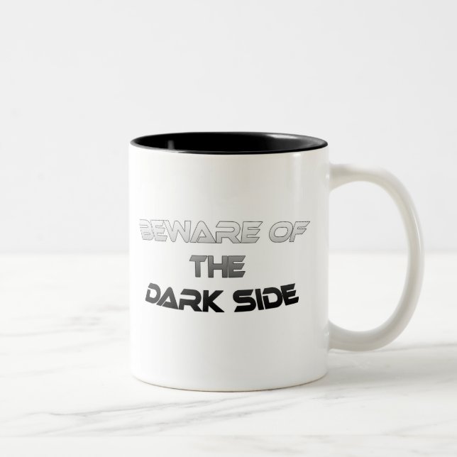 TASSE 2 COULEURS PRENEZ GARDE DU CÔTÉ EN NOIR (Droit)