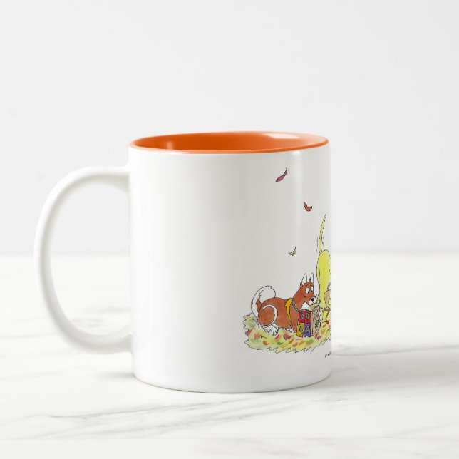 Tasse 2 Couleurs Prenez la vie d'un chien ! En chute feuille, Chute (Gauche)