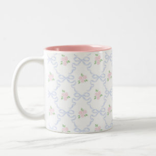 Tasse 2 Couleurs Preppy Grandmillennial Coquette Preppy Floral