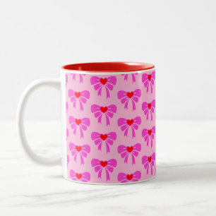 Tasse 2 Couleurs Preppy rose Ruban Motif y2k Girly Coquette