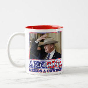 Tasse 2 Couleurs Président Trump Cowboy Américain