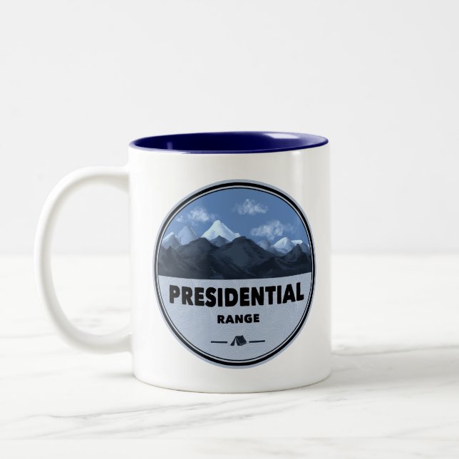 Tasse 2 Couleurs Presidential Range New Hampshire Camping (Gauche)