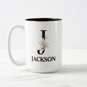 Tasse 2 Couleurs Pretty J Monogramme Initial