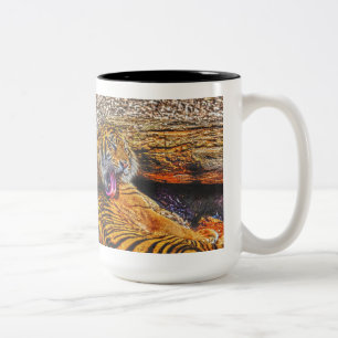 Tasse 2 Couleurs Prévenir Tigre de Sumatran Big Cat Art de la faune