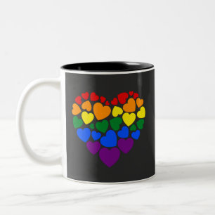 Tasse 2 Couleurs Pride- gay arc-en-ciel coeur de l'amour