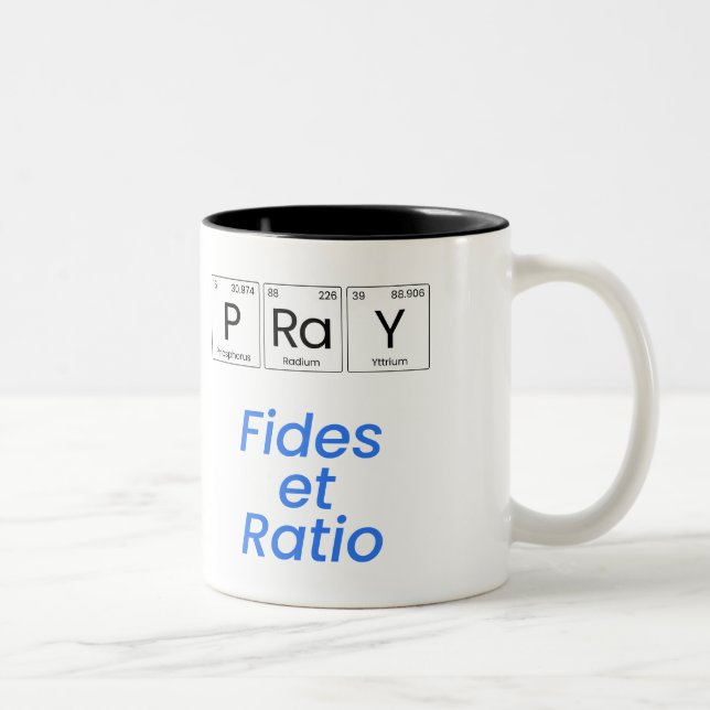 Tasse 2 Couleurs Prier : Fides et Ratio (Droit)