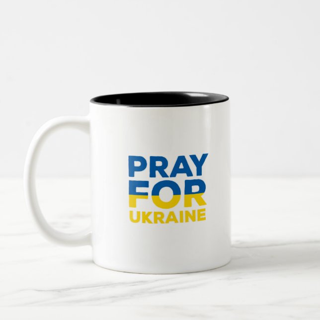 Tasse 2 Couleurs Priez Pour L'Ukraine (Gauche)