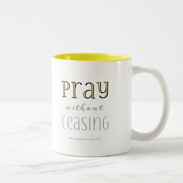 Tasse 2 Couleurs Priez sans cesser - 1 Thes 5:17 (Droit)