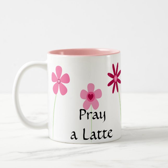 Tasse 2 Couleurs Priez un Latte 1 Thess. 5h17 (Gauche)