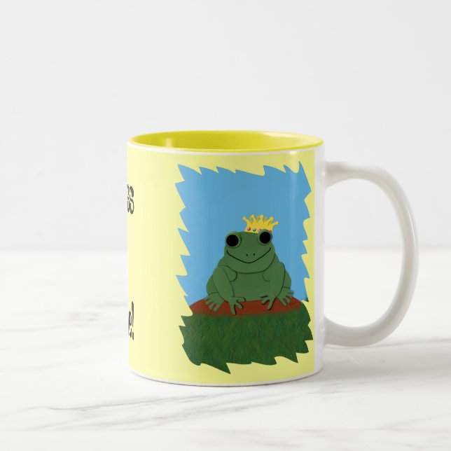 Tasse 2 Couleurs Prince de grenouille lunaire avec couronne (Droit)